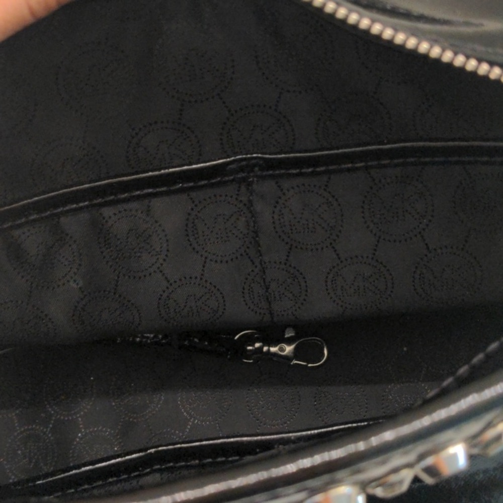 Michael Kors Black Patent Leather Rhinestones Studded Tote good used condition - Picture 9 of 15